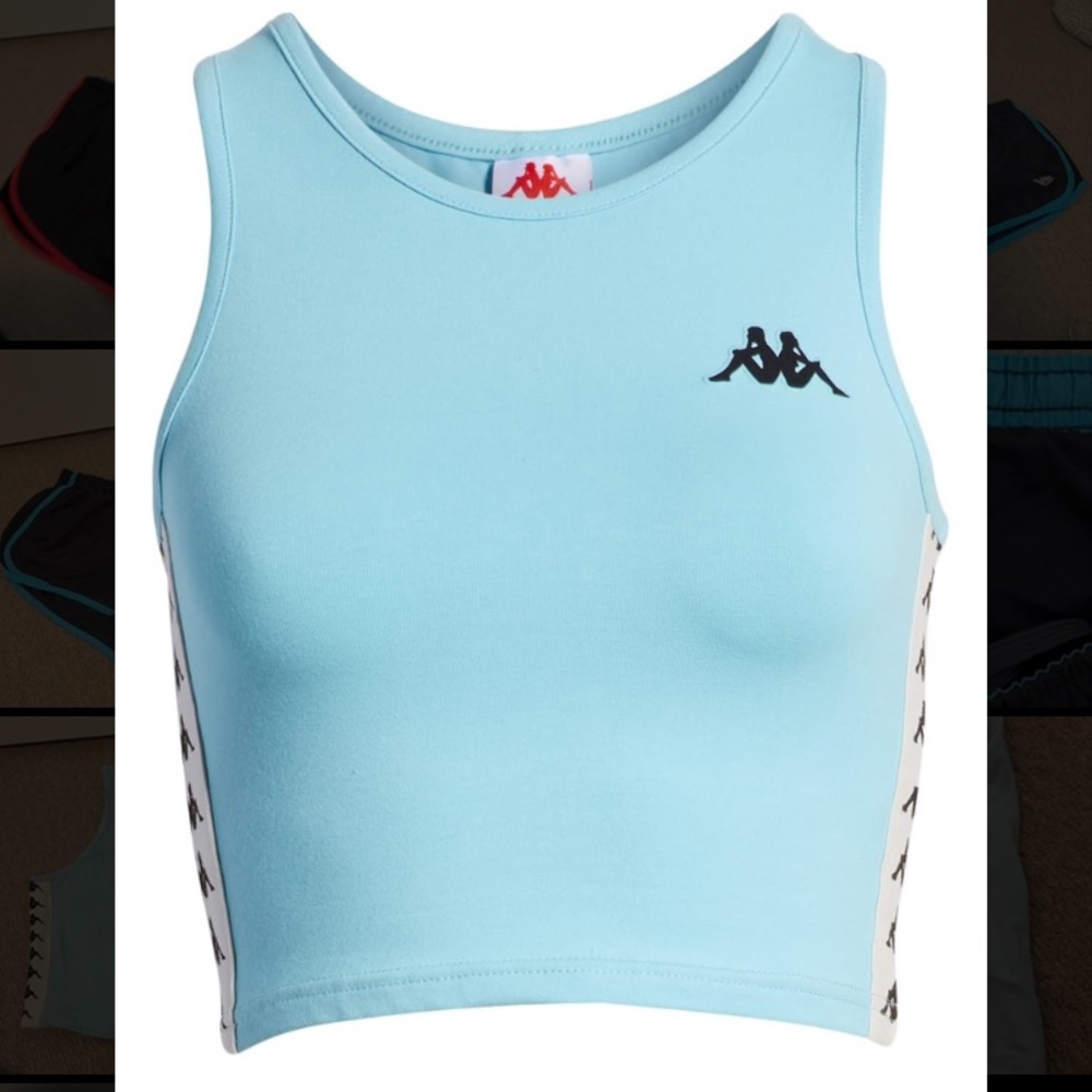 Kappa NWT Blue Silver Skin Fit Cropped Tank Top